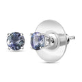 D'Joy Peacock Tanzanite Earrings in Rhodium Over Sterling Silver 1.10 ctw - Sticky add to cart bar