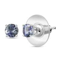 D'Joy Peacock Tanzanite Earrings in Rhodium Over Sterling Silver 1.10 ctw