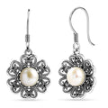 D'Joy Indian Artisan Crafted Freshwater Pearl Earrings in Oxidised Sterling Silver - Sticky add to cart bar