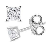 Luxuriant Princess Cut Lab Grown Diamond G VS2 1.18 ctw Earrings in 14K White Gold