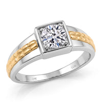 IGI Certified Luxuriant Lab Grown Diamond VS2 1.00 ctw Men's Ring in 10K White and Yellow Gold (Size 10.0)