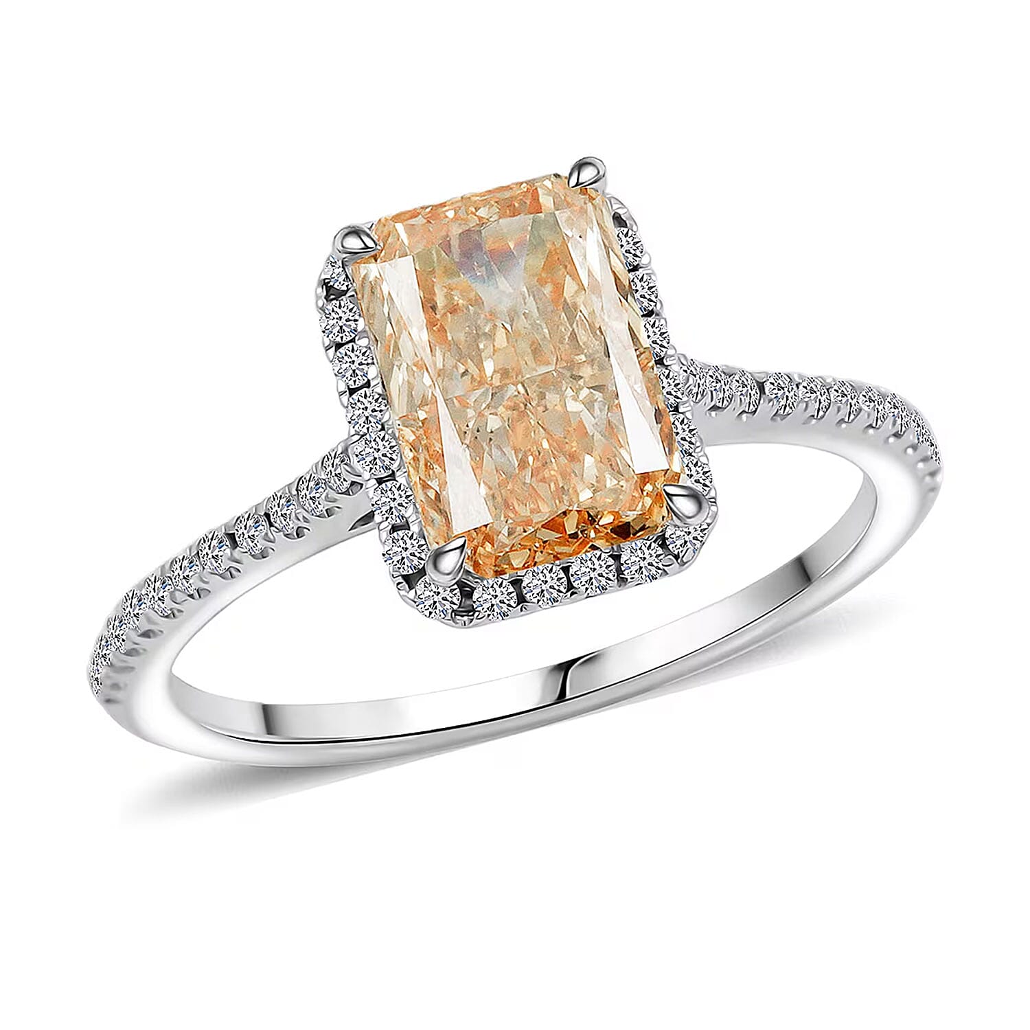 Luxuriant Lab Grown Yellow Diamond (IR) (VS1), Lab Grown Diamond 2.24 ctw Ring in 14K White Gold