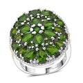 D'Joy Chrome Diopside and White Zircon 8.65 ctw Ring in 18K Vermeil YG and Rhodium Over Sterling Silver (Size 10.0) - Sticky add to cart bar