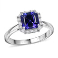 Doorbuster Certified & Appraised Rhapsody 950 Platinum Asscher Cut AAAA Tanzanite, Diamond (E-F, VS) (0.18 cts) Ring (Size 10.0) (5.70 g) 2.00 ctw - Sticky add to cart bar