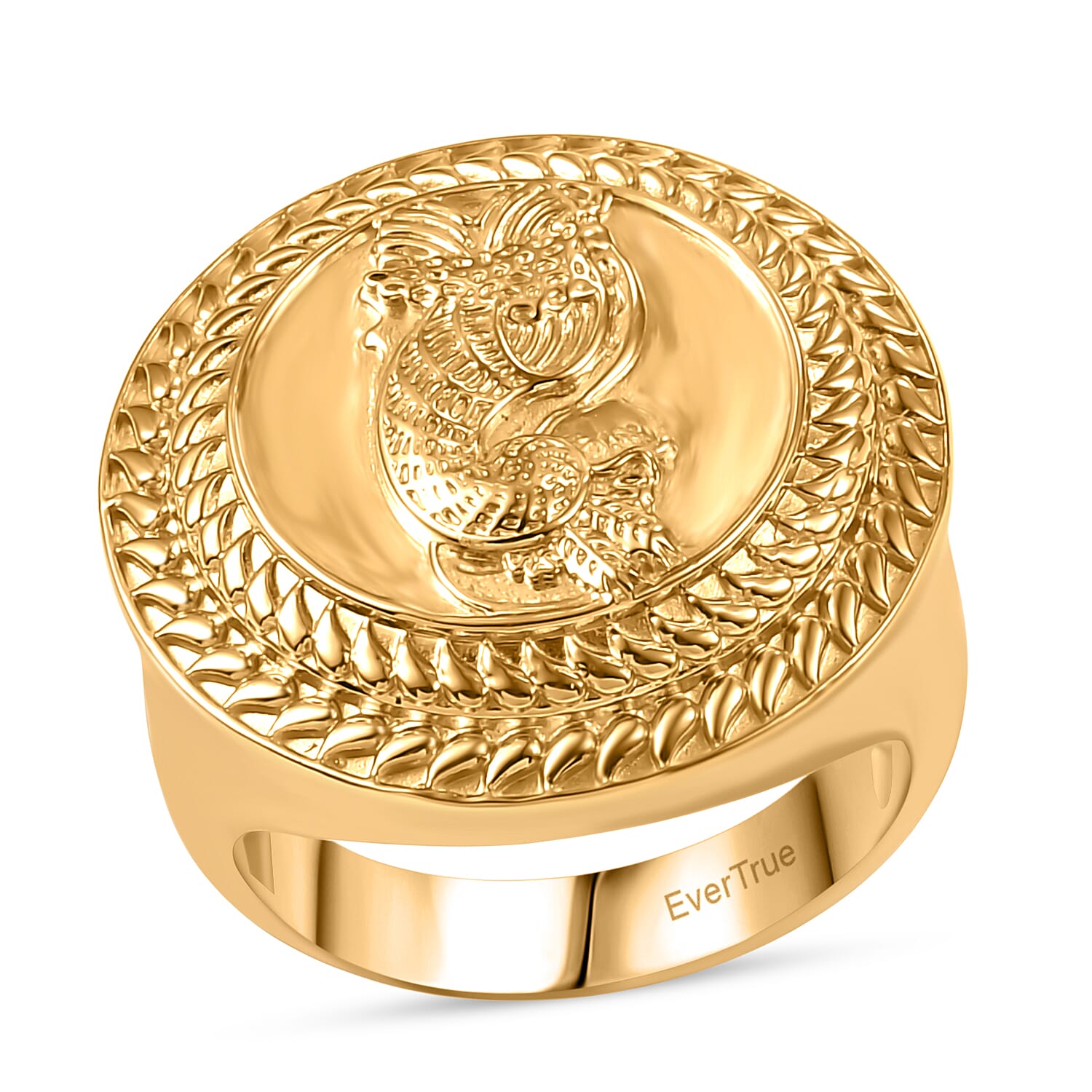 EverTrue Bronzella Collection Italian Republic Coin Men's Ring in 18K YG Plated Bronze (Size 10.0)