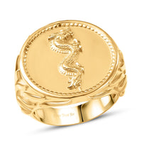 EverTrue Bronzella Collection Coin Men's Ring in 18K YG Plated Bronze (Size 11.0)