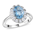 Doorbuster Certified & Appraised 10K White Gold AAA Santa Maria Aquamarine, Luxuriant Diamond (E-F, VS) (0.28 cts) Ring (Size 10.0) 1.93 ctw - Sticky add to cart bar