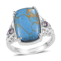 EverTrue Malagasy Labradorite, African Amethyst Ring in Stainless Steel (Size 10.0) 9.10 ctw - Sticky add to cart bar