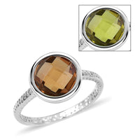 D'Joy Autumn Alexite Ring in Platinum Over Sterling Silver (Size 10.0) 3.75 ctw