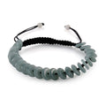 Natural Olmec Jade Discs Shamballa Bracelet With Black Cord Adjustable 45.00 ctw - Sticky add to cart bar