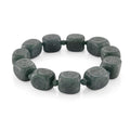 Natural Olmec Jadeite Carved 300.00 ctw Beaded Stretch Bracelet - Sticky add to cart bar