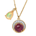 D'Joy Rachel Roy Loving Care Premium Ethiopian Welo Opal and Ruby, Multi Gemstone Necklace in 18K Vermeil YG Over Sterling Silver 10.35 ctw (18-20 Inches) - Sticky add to cart bar