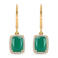 EverTrue Verde Onyx and White Zircon 4.60 ctw Lever Back Earrings in 18K YG Plated - Sticky add to cart bar