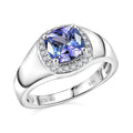 Luxoro 10K White Gold Premium Peacock Tanzanite, Diamond (I2) (0.35 cts) Ring (Size 10.0) (5.30 g) 2.65 ctw - Sticky add to cart bar