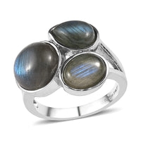 EverTrue Malagasy Labradorite Ring in Stainless Steel (Size 10.0) 8.15 ctw