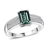 Luxoro 10K White Gold AAA Lagoon Tourmaline, Diamond (G-H, I2)(0.19 cts) Ring (Size 10.0) 1.50 ctw