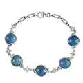 GP Celestial Dream Special Murano Style, White Zircon Bracelet in Rhodium Over Sterling Silver (7.25 In) (Del. in 12-15 Days) 0.30 ctw - Sticky add to cart bar