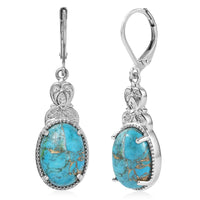 EverTrue Chestnut Brine Turquoise Earrings in Stainless Steel 11.70 ctw