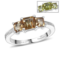 D'Joy Autumn Alexite Ring in Platinum Over Sterling Silver (Size 10.0) 1.30 ctw