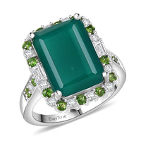 EverTrue Verde Onyx, Multi Gemstone Ring in Platinum Bond (Size 10.0) 8.15 ctw