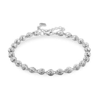 Rhapsody Luxe Beaded Chain Bracelet in 950 Platinum (6.50-8.0 Inche) (6.50 Grams)