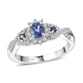 D'Joy Peacock Tanzanite, Multi Gemstone Ring in Rhodium Over Sterling Silver (Size 10.0) 0.75 ctw - Sticky add to cart bar