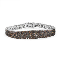 D''Joy Red Diamond Bracelet in Rhodium Over Sterling Silver (7.50 In) 5.01 ctw