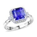 Certified & Appraised Rhapsody 950 Platinum AAAA Tanzanite, Diamond (E-F, VS) (0.28 cts) Ring (Size 10.0) (6.10 g) 3.01 ctw - Sticky add to cart bar