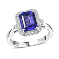 Certified & Appraised Rhapsody 950 Platinum AAAA Tanzanite, Diamond (E-F, VS) (0.28 cts) Ring (Size 10.0) (6.10 g) 3.01 ctw - Sticky add to cart bar