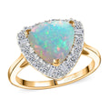 Doorbuster Certified & Appraised 10K Yellow Gold AAA Ethiopian Welo Opal, Luxuriant Diamond (G-H, SI) Ring (Size 10.0) 2.50 ctw - Sticky add to cart bar