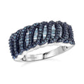 D'Joy Diamond Wave Ring in Rhodium Over Sterling Silver (Size 10.0) 1.00 ctw - Sticky add to cart bar