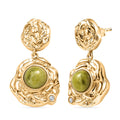 EverTrue Connemara Marble and White Zircon 4.50 ctw Earrings in 18K YG Plated with ION Plated YG Stainless Steel - Sticky add to cart bar