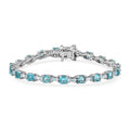 D'Joy Apatite, Moissanite Bracelet in Rhodium Over Sterling Silver (6.50 In) 7.90 ctw - Sticky add to cart bar