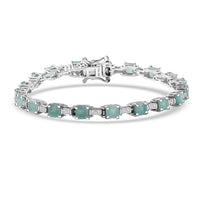 D'Joy Apatite, Moissanite Bracelet in Rhodium Over Sterling Silver (6.50 In) 7.90 ctw