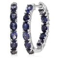 D'Joy Catalina Iolite Inside-out Hoop Earrings in Rhodium Over Sterling Silver 3.50 ctw - Sticky add to cart bar
