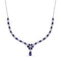 D'Joy Premium Catalina Iolite and Moissanite 4.70 ctw Royal Serenade Necklace in Rhodium Over Sterling Silver 18 Inches - Sticky add to cart bar