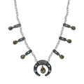 D'Joy Artisan Crafted Royston Turquoise, Lagoon Turquoise Necklace in Black Oxidised Sterling Silver 6.60 ctw (18-20 Inches) - Sticky add to cart bar