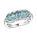 D'Joy Betroka Blue Apatite, White Zircon Ring in Platinum Over Sterling Silver (Size 10.0) 1.40 ctw - Sticky add to cart bar
