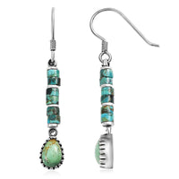 D'Joy Artisan Crafted Royston Turquoise Earrings in Oxidised Sterling Silver 6.65 ctw
