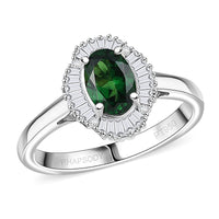 Rhapsody 950 Platinum AAAA Tsavorite Garnet, Diamond (E-F, VS) (0.35 cts) Ring (Size 7.0) 1.40 ctw