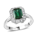 Doorbuster Certified & Appraised Luxoro 10K White Gold AAA   Pirineu Lagoon Tourmaline, Diamond (G-H, I2) (0.28 cts) Art Deco Ring (Size 10.0) 2.13 ctw - Sticky add to cart bar