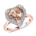 Certified & Appraised 10K Rose Gold AAA Marropino Morganite, Luxuriant Diamond (G-H, SI) (0.50 cts) Ring (Size 10.0) 3.87 ctw - Sticky add to cart bar