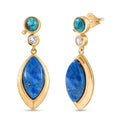 EverTrue Lapis Lagoon and Multi Gemstone 13.20 ctw Earrings in 18K YG Plated - Sticky add to cart bar