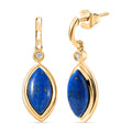 EverTrue Lapis Lagoon and White Zircon 8.40 ctw Earrings in 18K YG Plated and ION Plated YG Stainless Steel - Sticky add to cart bar