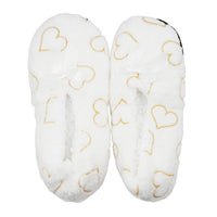 Mossimo White Heart Slippers with Grippers - S/M
