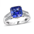 Certified & Appraised Rhapsody AAAA Tanzanite and E-F VS Diamond 4.07 ctw Ring in 950 Platinum 6.64 Grams - Sticky add to cart bar