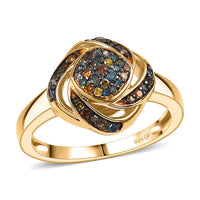 GP Celestial Dream Collection Diamond Ring in Rhodium Over Sterling Silver (Size 10.0) 0.25 ctw