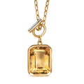 D'Joy Rachel Roy Loving Care Brazilian Citrine, White Zircon Necklace in 18K Vermeil YG Over Sterling Silver 7.85 ctw (18 Inches) - Sticky add to cart bar