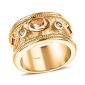 D'Joy Premium Marropino Morganite, Multi Gemstone Ring in 18K Vermeil YG Over Sterling Silver (Size 10.0) 1.15 ctw - Sticky add to cart bar