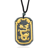 24K Yellow Gold Natural Olmec Jadeite Dragon Carved Pendant with Beaded Necklace (28 Inches) 125.00 ctw